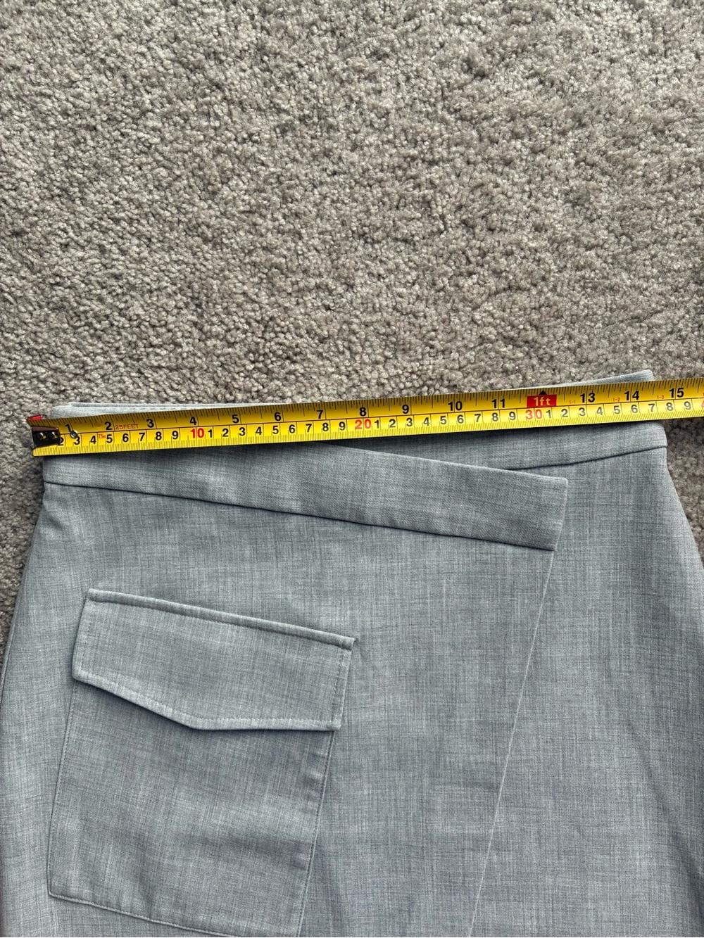 Babaton Happy Hour Skirt Grey Wrap Pocket Mini Skirt - Picture 11 of 14